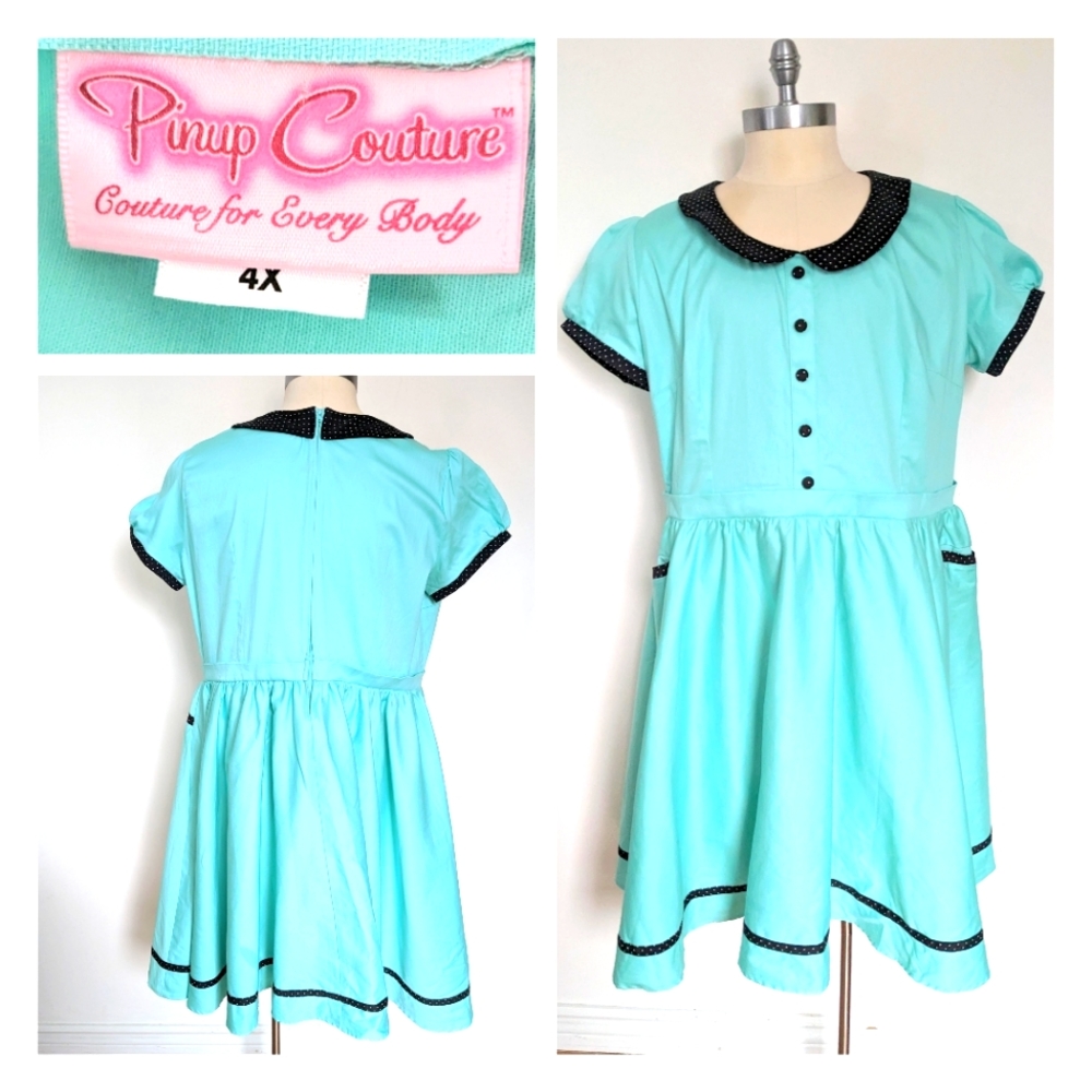 4X Pin up Couture Turquoise Dress